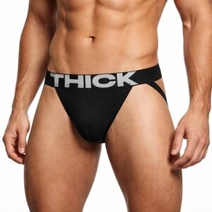 Andrew Christian THICK Small (31-33) Jockstrap Black Athletic Supporter 92942